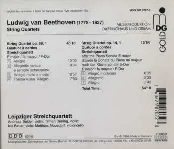 CD Ludwig van Beethoven: String Quartet F Major Op. 59,1: String Quartet F Major Op. 14,1 (After Piano Sonata)