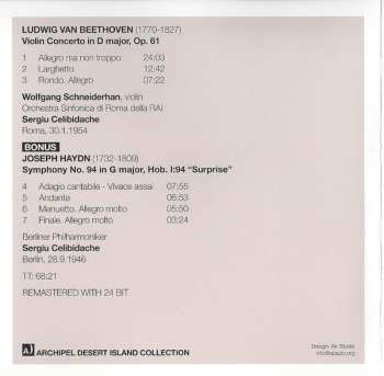 CD Ludwig van Beethoven: Violin Concerto In D Major, Op. 61 (Roma, 1954)