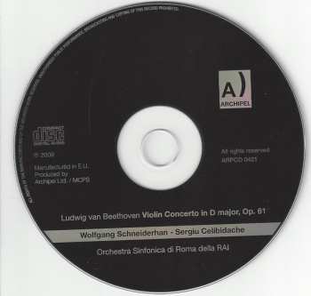 CD Ludwig van Beethoven: Violin Concerto In D Major, Op. 61 (Roma, 1954)