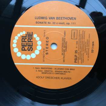 LP Ludwig van Beethoven: Sonate Nr. 31 As-dur, op. 110; Sonate Nr. 32 c-moll, op. 111