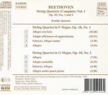 CD Ludwig van Beethoven: String Quartets (Complete) Vol. 1: Op. 18, Nos. 1 And 2