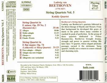 CD Ludwig van Beethoven: String Quartets Vol. 5 - Quartet Op. 59 No. 2 "Rasumovsky" • Op. 74 "Harp"