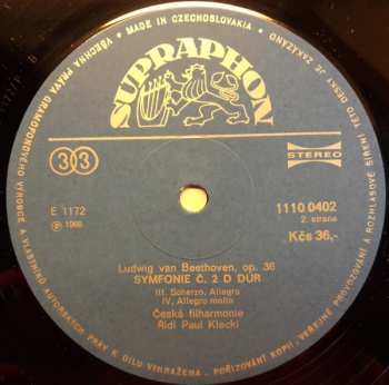 LP The Czech Philharmonic Orchestra: Symfonie No. 2 D Dur, Op. 36