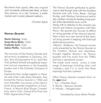 CD Luigi Boccherini: String Quartets Op. 32 Nos 4-6