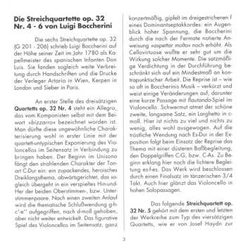 CD Luigi Boccherini: String Quartets Op. 32 Nos 4-6