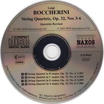 CD Luigi Boccherini: String Quartets, Op. 32, Nos. 3-6