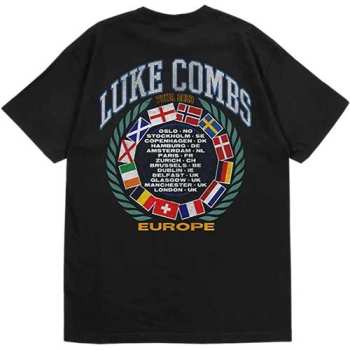 Marchandises Luke Combs: Luke Combs Unisex T-shirt: Tour '23 Flag (back Print & Ex-tour) (small) S