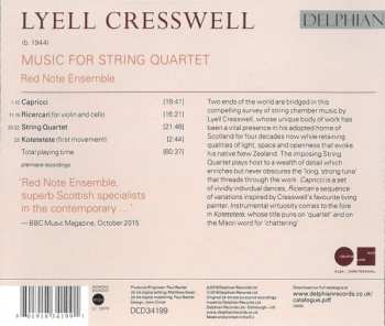 CD Lyell Cresswell: Music For String Quartet