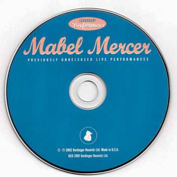 CD Mabel Mercer: Mabel Mercer: Previously Unreleased Live Performances