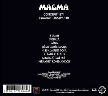 2CD Magma: Concert 1971 - Bruxelles - Théâtre 140