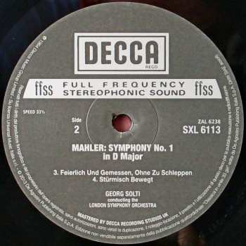 LP The London Symphony Orchestra: Symphony No. 1