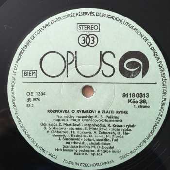 LP Mája Granecová-Glasnerová: Rozprávka o Rybárovi A Zlatej Rybke