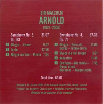 6CD/Coffret Malcolm Arnold: Complete Symphonies And Dances
