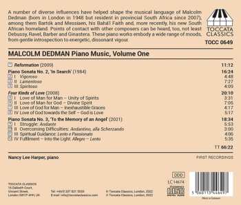 CD Malcolm Dedman: Piano Music, Volume One