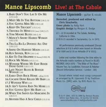 CD Mance Lipscomb: Live! At The Cabale: Texas Songster – Vol. 4