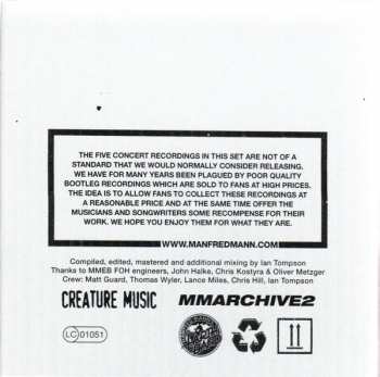 5CD/Coffret Manfred Mann's Earth Band: Bootleg Archives Volumes 6-10