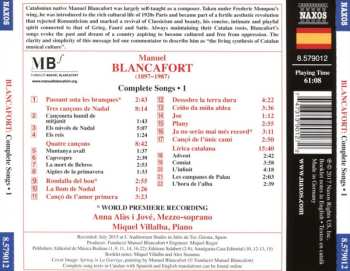 CD Manuel Blancafort: Complete Songs Vol. 1