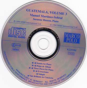 CD Manuel Martinez-sobral: Guatemala Volume 3