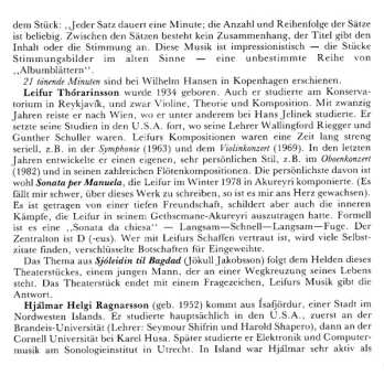 CD Manuela Wiesler: To Manuela (Icelandic Solo Flute Music Written For Manuela Wiesler by Þorkell Sigurbjörnsson, Atli Heimir Sveinsson, Leifur Þórarinsson, Hjálmar Helgi Ragnarsson and Magnús Blöndal Johansson)