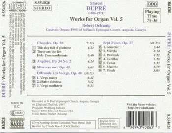 CD Marcel Dupré: Works For Organ Vol.  5