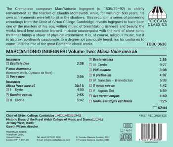 CD Marco Antonio Ingegneri: Volume Two: Missa Voce Me A5 / Motets For Double Choir / Voce Mea