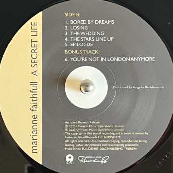 LP Marianne Faithfull: A Secret Life LTD