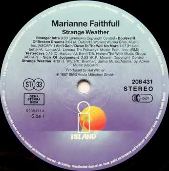 LP Marianne Faithfull: Strange Weather