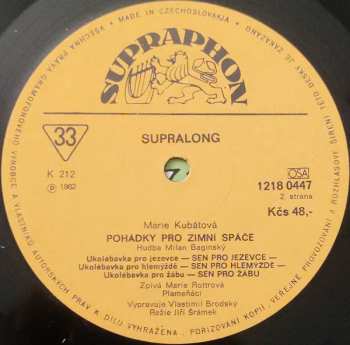 LP Marie Kubátová: Pohádky Pro Zimní Spáče