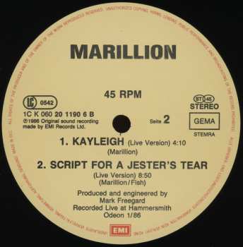 LP Marillion: Garden Party Live