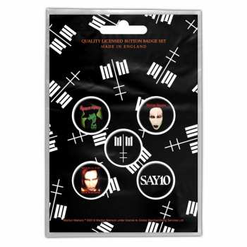 Merch Marilyn Manson: Ensemble de plaques Cross Logo Marilyn Manson 