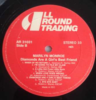 LP Marilyn Monroe: Diamonds Are A Girl's Best Friend