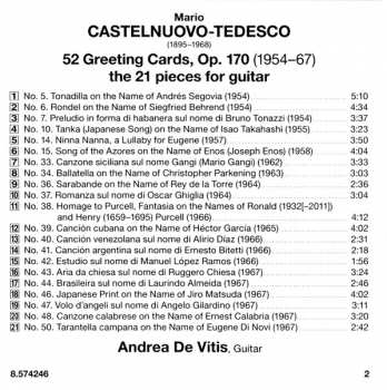 CD Mario Castelnuovo Tedesco: Greeting Cards For Guitar