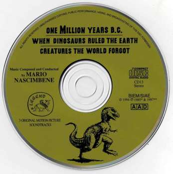 CD Mario Nascimbene: One Million Years B.C. / When Dinosaurs Ruled The Earth / Creatures The World Forgot (3 Original Soundtracks)