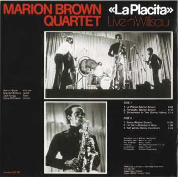 CD Marion Brown Quartet: La Placita (Live In Willisau) LTD