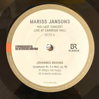 LP Johannes Brahms: Mariss Jansons His Last Concert Live At Carnegie Hall DLX | LTD