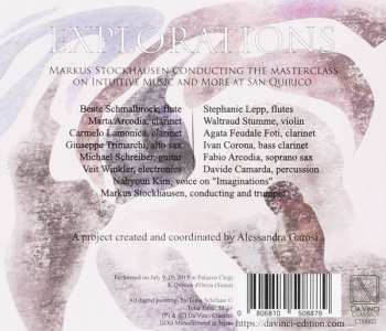 CD Markus Stockhausen: Explorations (Markus Stockhausen Conducting The Masterclass On Intuitive Music And More At San Quirico)