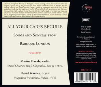 CD David Yearsley: All Your Cares Beguile (Songs & Sonatas From Baroque London)
