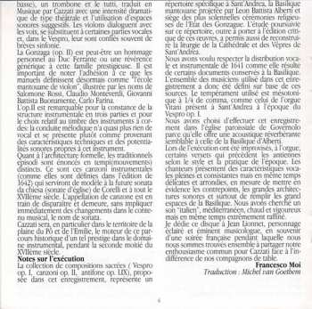 CD Maurizio Cazzati: Vespro Di Sant'Andrea (Un Solenne Vespro Mantovano Del 1641 Alla Corte Dei Gonzaga)