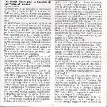 CD Maurizio Cazzati: Vespro Di Sant'Andrea (Un Solenne Vespro Mantovano Del 1641 Alla Corte Dei Gonzaga)