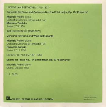 CD Sergei Prokofiev: The Young Maurizio Pollini / Ludwig van Beethoven Concerto For Piano And Orchestra No. 5 "Emperor" / Igor Stravinsky Concerto For Piano And Wind Instruments / Sergei Prokofiev Sonata For Piano No. 7 "Stalingrad"