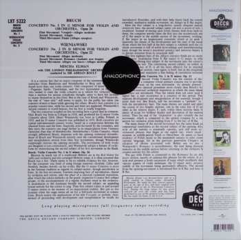 LP The London Philharmonic Orchestra: Bruch Concerto No. 1 In G Minor For Violin And Orchestra, Opus 26 / Wieniawski Concerto No. 2 In D Minor For Violin And Orchestra, Opus 22