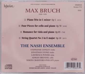 CD Max Bruch: String Quartet No 2 Op 10 / Romance Op. 85 / Four Pieces / Piano Trio Op 5