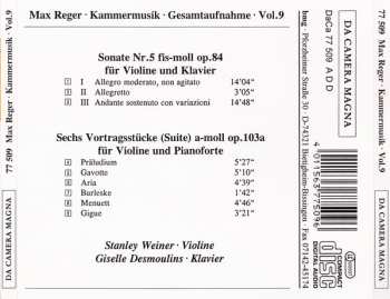 CD Max Reger: Violinsonate Nr. 5 Fis-moll Op. 84 | Sechs Vortragsstücke (Suite) A-moll Op. 103a