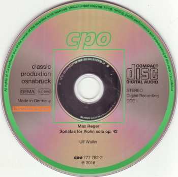 CD Max Reger: Violin Sonatas Op. 42