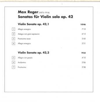 CD Max Reger: Violin Sonatas Op. 42