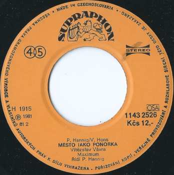 SP Vítězslav Vávra: Město Jako Ponorka / Konec Prázdnin