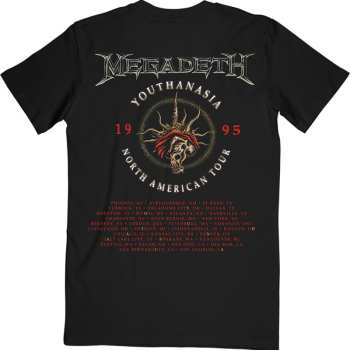Marchandises Megadeth: Megadeth Unisex T-shirt: Youthanasia 1995 North American Tour (black) (back Print) (small) S