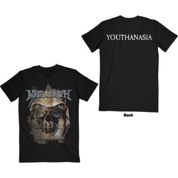 Marchandises Megadeth: Megadeth Unisex T-shirt: Youthanasia Ripped Thru (black) (back Print) (small) S