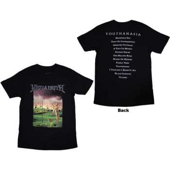 Marchandises Megadeth: Megadeth Unisex T-shirt: Youthanasia Tracklist (back Print) (small) S