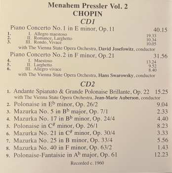 2CD Frédéric Chopin: Vol.2: Piano Concertos No.1 & No.2 , Polonaises, Mazurkas